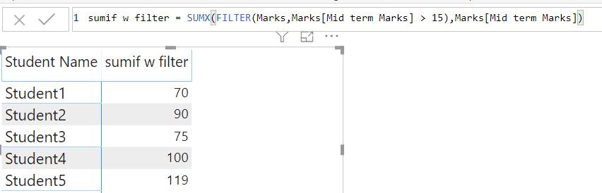 Power BI SUMIF: SUMX Functions